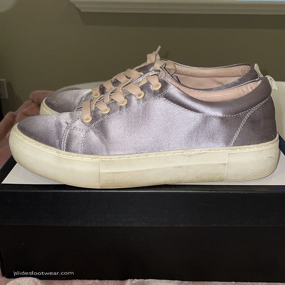 Grey satin J Slides NYC Sneakers - Picture 1 of 10